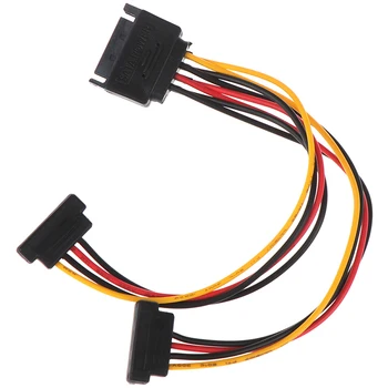 90-градусный SATA 15-контактный разъем для подключения кабеля питания с разъемом 2 x 15P к разъему Y-разветвителя