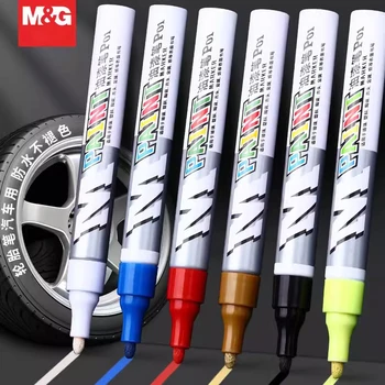 M＆ G Малярная ручка Белый маркер Промышленная не выцветающая водонепроницаемая и маслостойкая ручка для шин на масляной основе, трассировочный маркер для рисования, Карандаш-наполнитель