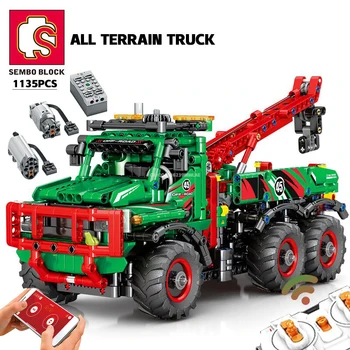SEMBO Technical Terrain Truck RC Car Строительные блоки Сверхмощный городской инженерный автомобиль Кирпичи Строительные игрушки