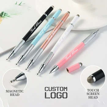 Дисковая ручка с пользовательским логотипом, емкостная ручка для iPad, шариковая ручка, рукописная живопись, Игровая ручка с сенсорным экраном, бизнес-офисные принадлежности, подарок