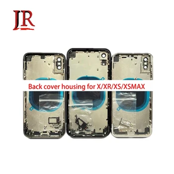 Корпус для iPhone X Xs Max Xr Задняя крышка батарейного отсека Стеклянная со средней рамкой корпуса Лоток для SIM-карты Боковые ключевые детали