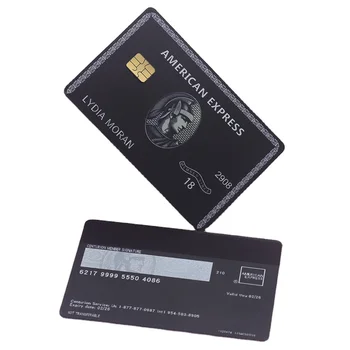 Металлическая кредитная карта Amex Bla с лазерной гравировкой, Металлические карты Премиум-класса с Пользовательской Магнитной полосой, Бланк чиповой карты AMEX Centurion