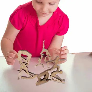 Мини-деревянные куклы, куклы для Кошек, Настольная игра для балансировки, игрушка 12 Различных Форм, Блок для взаимодействия родителей и детей