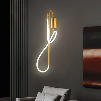 Настенный светильник с музыкальным шлангом в скандинавском стиле, современные минималистичные светильники с покрытием для гостиной, спальни, гостиничного коридора, прикроватных декоративных светильников