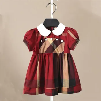 Новые летние модные детские платья для девочек, Хлопковое полосатое дизайнерское платье с пышными рукавами, Удобное детское платье Принцессы, одежда для девочек