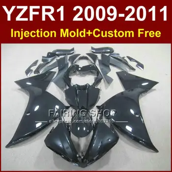 Плоские черные детали кузова мотоцикла для YAMAHA fairingsYZF R1 09 10 11 12 R1 кузов YZF1000 R1 + 7 подарков YZF R1 2009 2010 2011