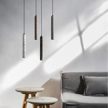 Современный креативный цементный подвесной светильник в Скандинавском индустриальном стиле, светодиодный подвесной светильник для гостиной, Ресторан, бар, настольный светильник из камня