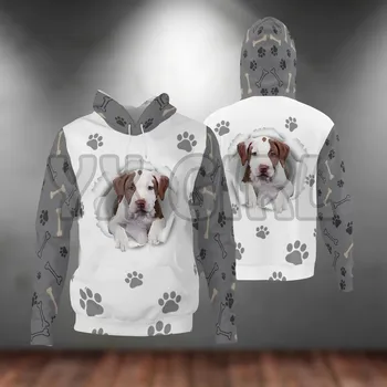Толстовки с 3D принтом Pitbull-Paw Dog, Пуловеры Унисекс, Забавная толстовка с капюшоном для собак, Повседневный уличный спортивный костюм